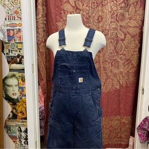 Navy blue carhartt overalls